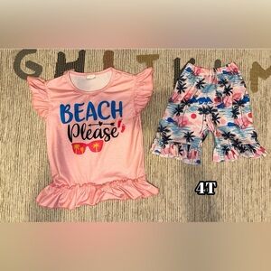 Boutique “BEACH” outfit NWOT Size 4T